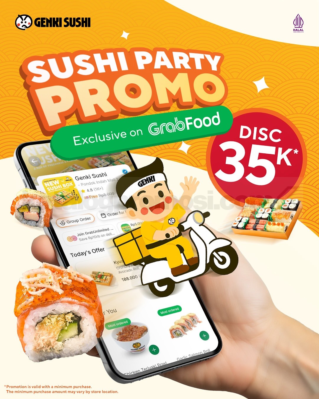 Promo Genki Sushi GrabFood Sushi Party Diskon 35K Promo Genki Sushi GrabFood Sushi Party Diskon 35K