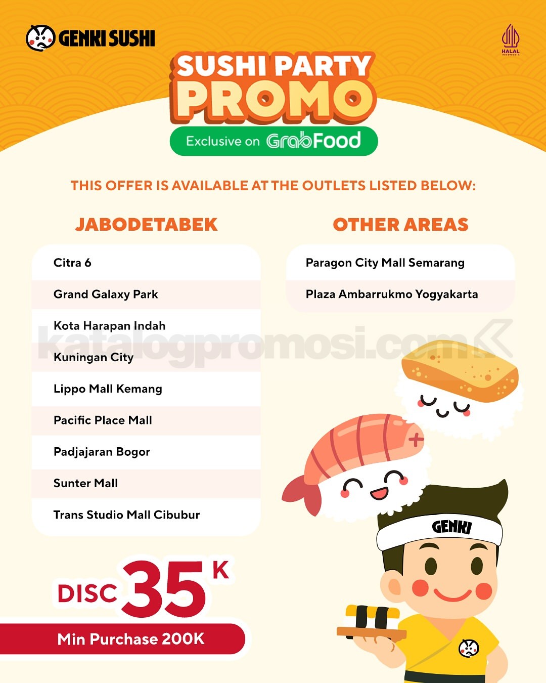 Promo Genki Sushi GrabFood Sushi Party Diskon 35K Promo Genki Sushi GrabFood Sushi Party Diskon 35K