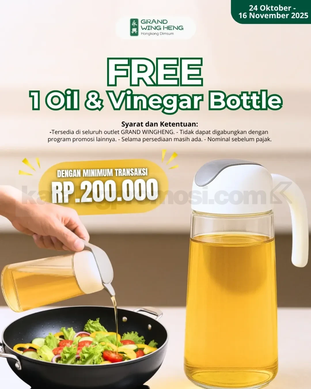 Promo Grand Wingheng Free 1 Oil & Vinegar Bottle Promo Grand Wingheng Free 1 Oil & Vinegar Bottle
