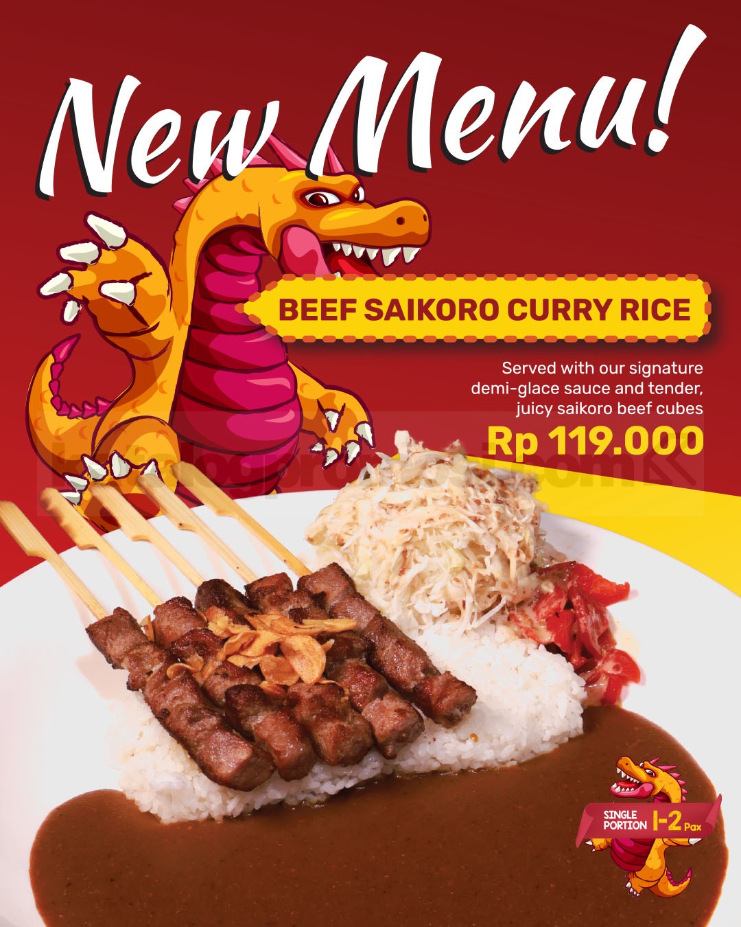 Menu Baru Monster Curry Beef Saikoro Curry Rice Rp119.000 Menu baru Monster Curry Beef Saikoro Curry Rice Rp119.000 dengan juicy saikoro beef dan demi-glace curry sauce