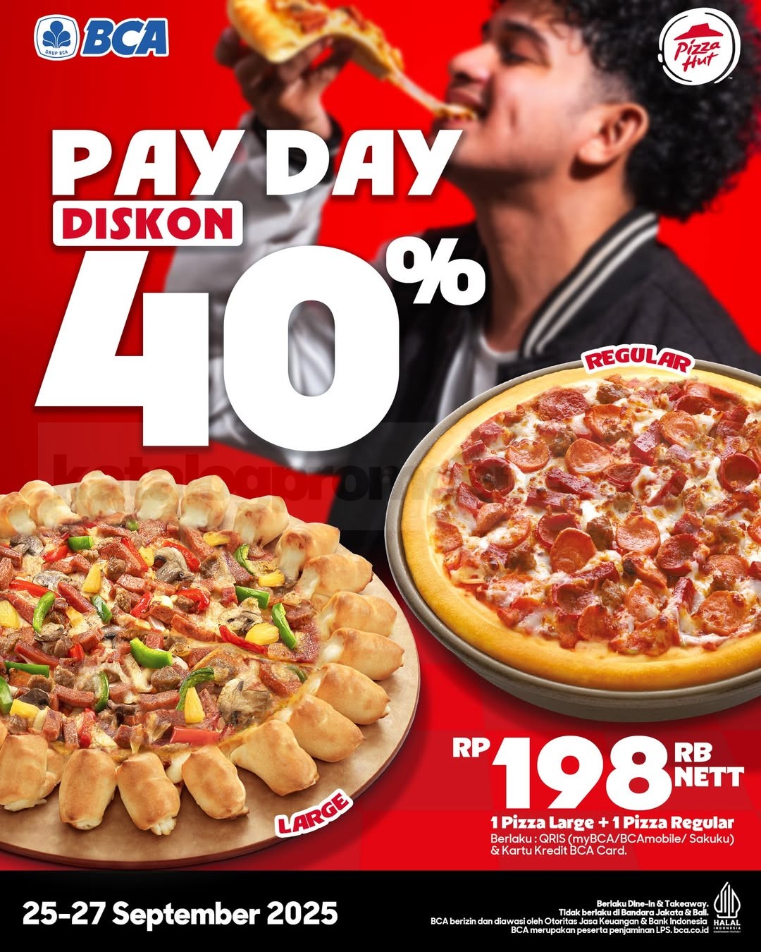 Promo Pizza Hut BCA Payday Diskon 40%
