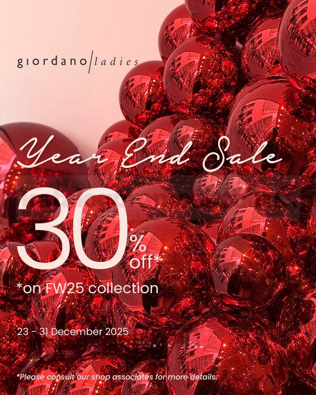 Promo Giordano Ladies Year End Sale DIsc 30% Off* Promo Giordano Ladies Year End Sale DIsc 30% Off* 1