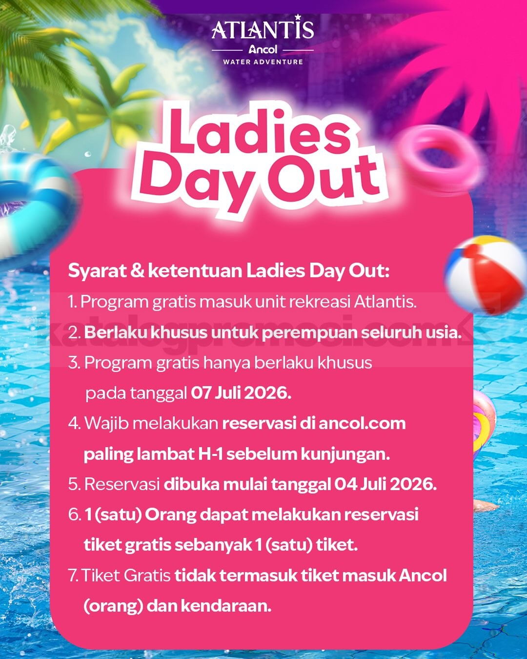 Promo Atlantis Ancol Ladies Day Out Gratis Masuk Promo Atlantis Ancol Ladies Day Out Gratis Masuk 1