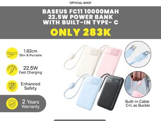 Promo Baseus FC11 10000mAh Power Bank Rp. 283.000 dengan kabel built-in dan fast charging 22.5W