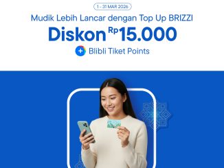 Promo Blibli Top Up BRIZZI diskon Rp. 15000 dan bonus poin transaksi