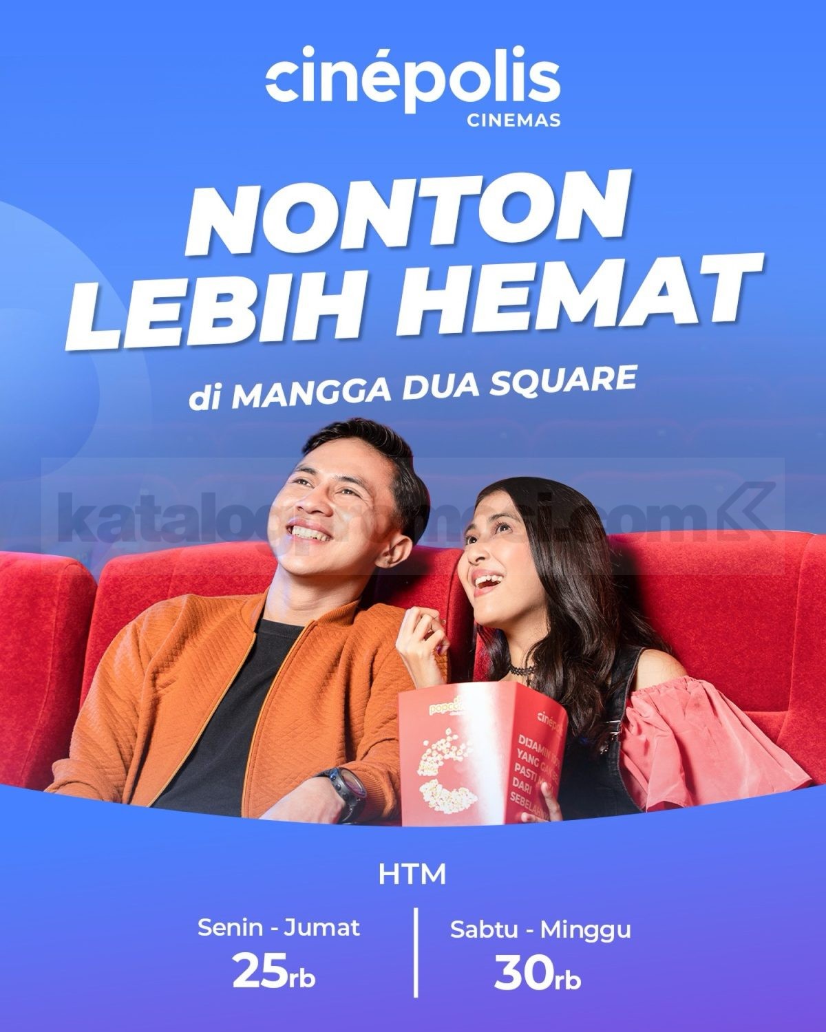 Promo Cinépolis Mangga Dua Square Tiket mulai Rp. 25.000 Promo Cinépolis Mangga Dua Square Tiket mulai Rp. 25.000 untuk nonton setiap Senin hingga Minggu.