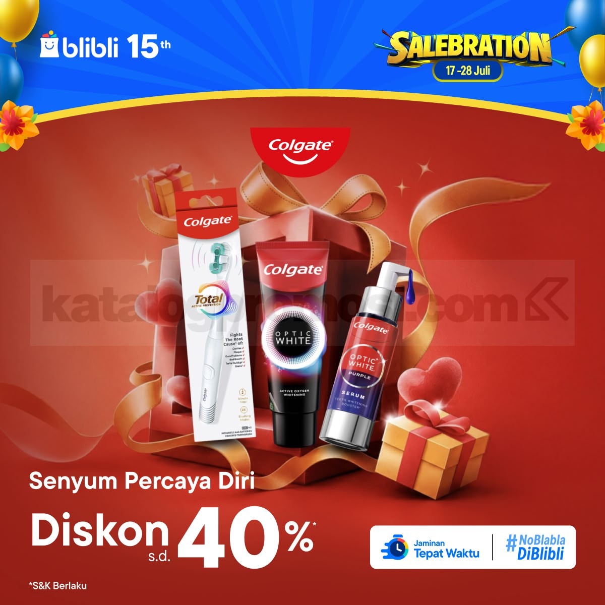 Promo Colgate Blibli 15th Salebration Diskon hingga 40% Promo Colgate Blibli 15th Salebration Diskon hingga 40% untuk produk perawatan mulut pilihan.
