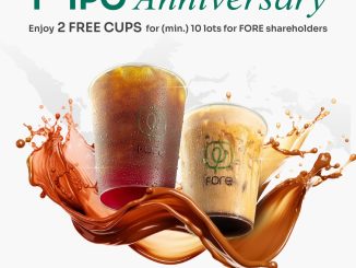 Promo Fore Coffee 1st IPO Anniversary Gratis 2 Cup untuk pemegang saham minimal 10 lot