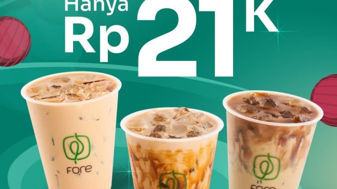 Promo Fore Coffee Joyous Days Akhir Tahun Latte Rp. 21.000 periode 25 Desember 2025 – 31 Desember 2025