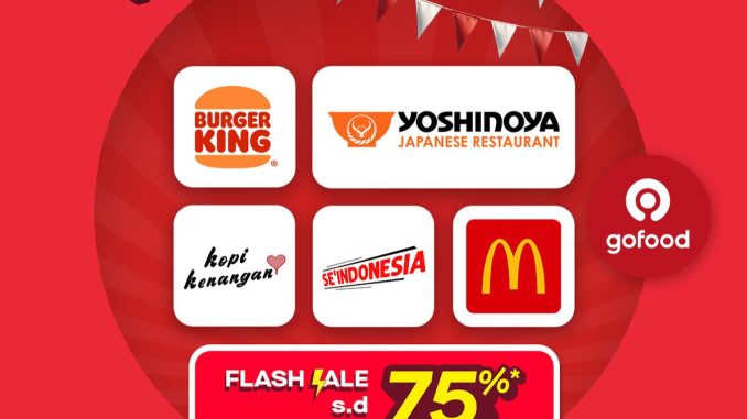 Promo Gojek #DimanjaPromo GoFood flash sale hingga 75% untuk pengguna Gojek Plus