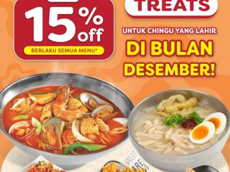 Promo HAN GUKSU Birthday Treats disc 15 persen untuk semua menu khusus ulang tahun bulan Desember.
