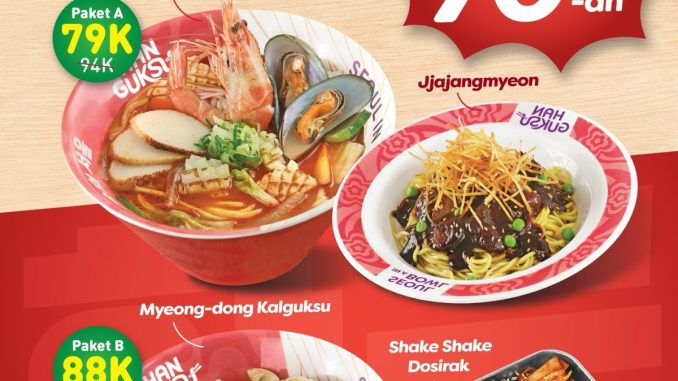 Promo Han Guksu Pay Day 2 menu mulai Rp70.000-an berlaku 25 Agustus - 5 September 2025 dine-in di outlet tertentu
