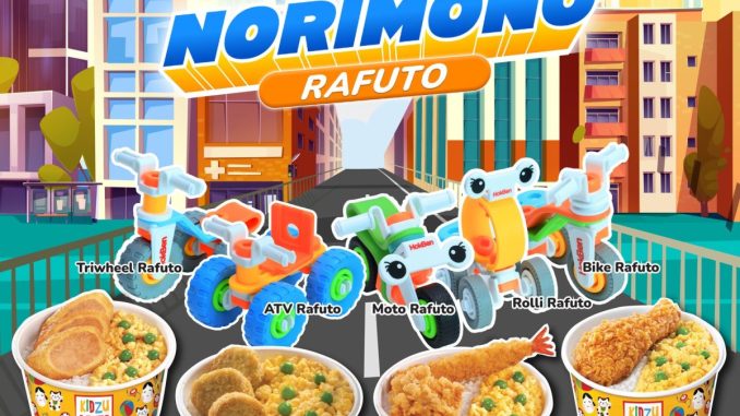 Promo HOKBEN Kidzu Bento gratis mainan Norimono Rafuto mulai Rp. 38.000 termasuk Iced Chocolate di seluruh outlet.
