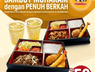 Promo HokBen Tahun Baru Hijriah Bento Special Rp. 50.000 per orang 2 Bento Special dan 2 Ocha