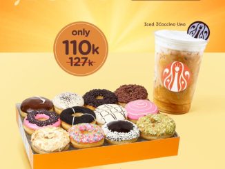 Promo J.CO 10.10 Bundle Treats 1 dozen donuts + JCoccino Rp. 110.000 berlaku 9–10 Oktober 2025