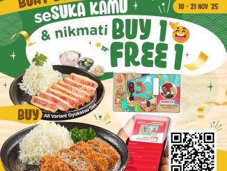 Promo Kimukatsu Buy 1 Get 1 Spesial Boga E-Card berlaku 10–21 November 2025, cukup buat Boga E-Card untuk nikmati Gyukatsu hemat.