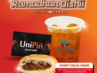 Promo Lawson UniPin Paket Takjil Oishii Rp. 28.400 dengan Agepan, Sweet Tea, dan voucher UniPin Rp. 20.000
