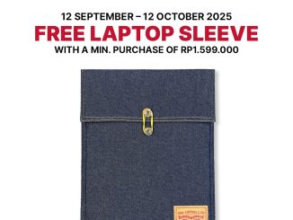 Promo Levi’s Gift With Purchase dapat laptop sleeve, sling bag, t-shirt berlaku 12 September–12 Oktober 2025