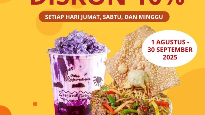 Promo Mie Keprabon BRI diskon 10% berlaku setiap akhir pekan di outlet pilihan
