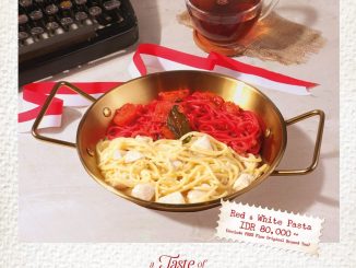 Promo Pancious Red & White Pasta Spesial Kemerdekaan Rp80.000 lengkap dengan free flow Original Brewed Tea.