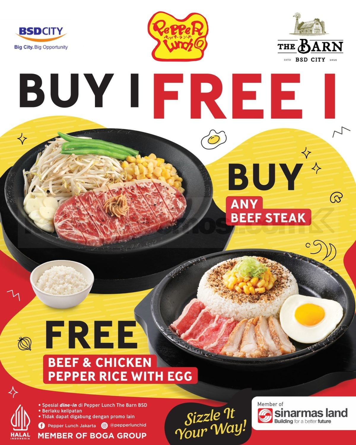 Promo Pepper Lunch The Barn BSD Buy 1 Get 1 Free Promo Pepper Lunch The Barn BSD Buy 1 Get 1 Free Beef Steak