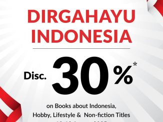 Promo Periplus Merdeka Diskon 30% buku Indonesia, hobi, lifestyle, dan non-fiksi 12–18 Agustus 2025