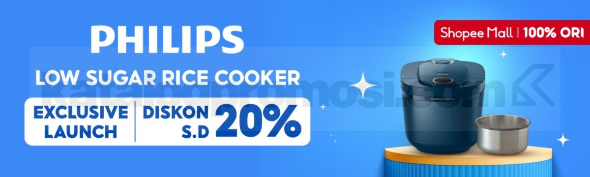 Promo Philips NEW! Rice Cooker Low Sugar Diskon 20% Promo Philips NEW Rice Cooker Low Sugar diskon hingga 20% nasi rendah gula