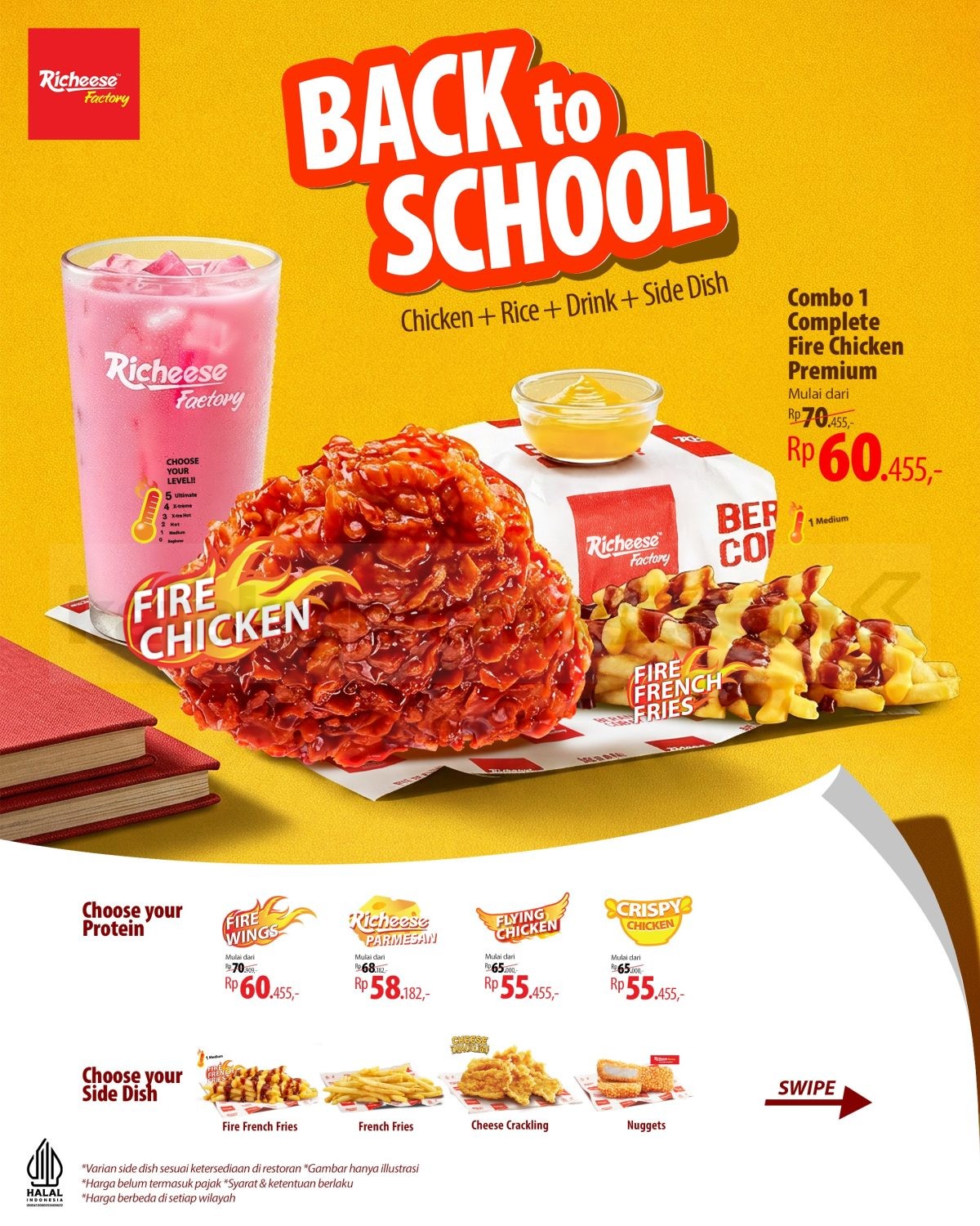 Promo Richeese Factory Back to School Combo Mulai Rp. 55.455 Promo Richeese Factory Back to School Combo Mulai Rp. 55.455 dengan menu ayam lengkap
