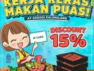 Promo Sogogi Diskon 15% untuk pelajar, mahasiswa, dan karyawan di weekday di Sogogi Kalimalang.