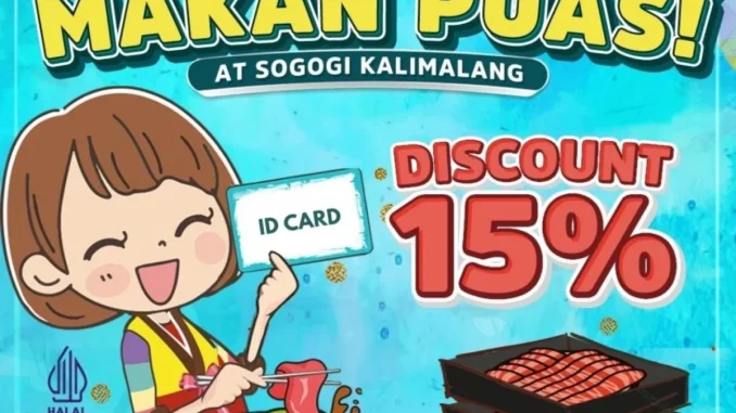 Promo Sogogi Diskon 15% untuk pelajar, mahasiswa, dan karyawan di weekday di Sogogi Kalimalang.