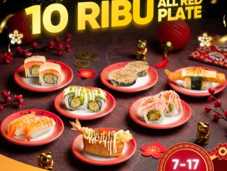 Promo Sushi Mentai Special Chinese New Year All Red Plate Rp. 10.000 untuk sushi red plate dine-in Februari 2026