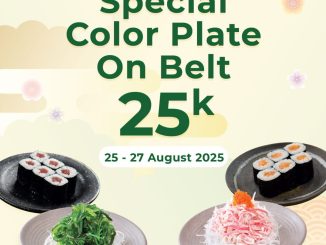 Promo Sushi Tei Special Color Plate On Belt Rp25.000 berlaku 25–27 Agustus 2025 di Flamboyant Bandung