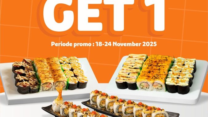 Promo Sushi Yay Buy 1 Get 1 Premium Roll periode 18–24 November 2025 di GrabFood GoFood ShopeeFood