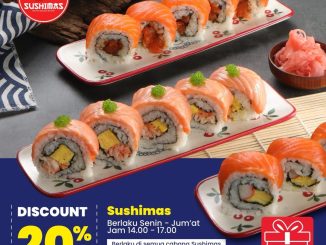 Promo Sushimas Discount 20% sushi via Alfagift di semua cabang