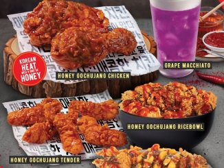 Promo Texas Chicken NEW! Honey Gochujang Menu Korea dengan ayam, tender, ricebowl, platter plus Grape Macchiato segar