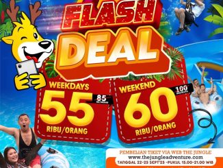Promo The Jungle Waterpark Bogor Flash Deal tiket mulai Rp. 55.000 berlaku 22–25 September 2025 dengan kuota terbatas