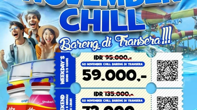 Promo Transera Waterpark GO NOVEMBER CHILL mulai Rp35.000 gratis susu Chil Go di Transera Waterpark