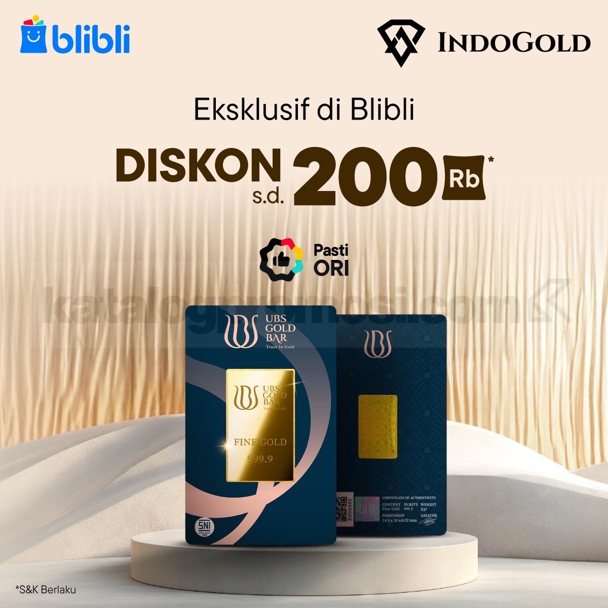 Promo UBS Gold Bar Blibli Diskon hingga Rp. 200 ribu Promo UBS Gold Bar Blibli diskon hingga Rp. 200 ribu