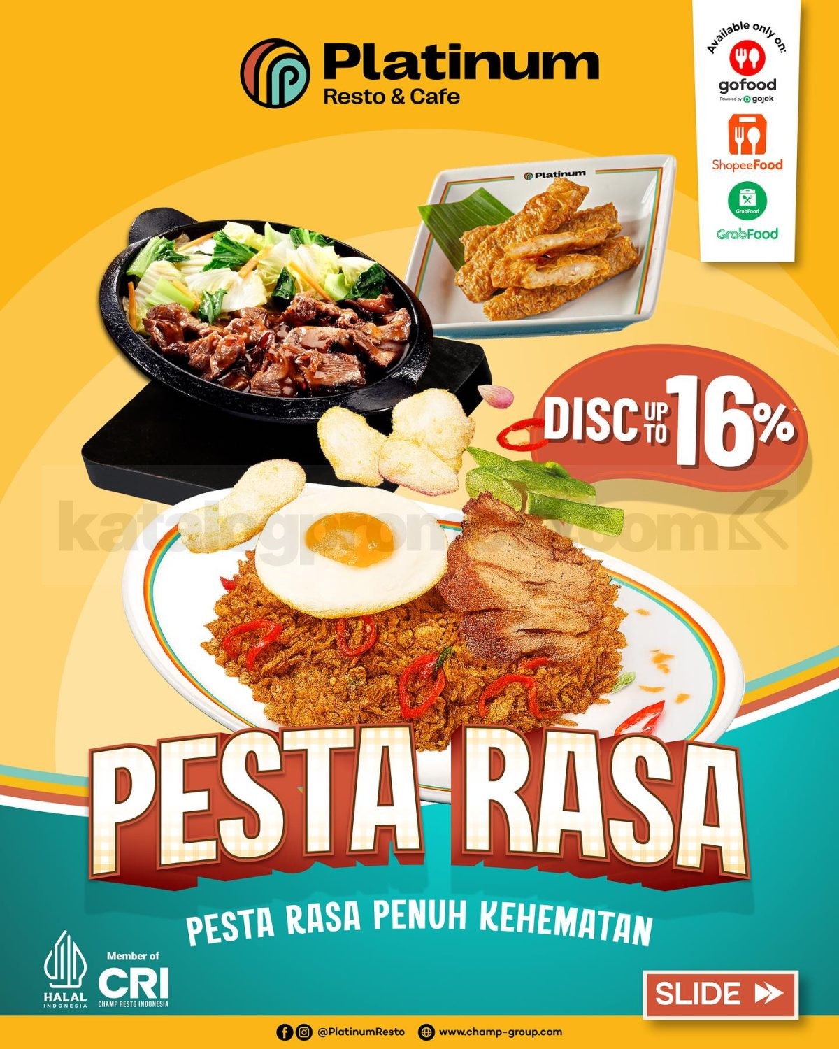 Promo Platinum Resto & Cafe Online Delivery Menu favorit Diskon hingga 16%