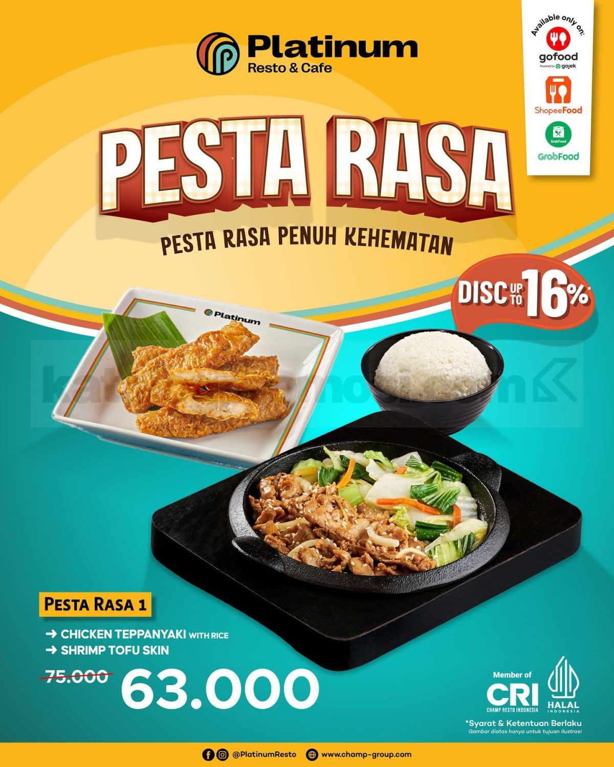 Promo Platinum Resto & Cafe Online Delivery Menu favorit Diskon hingga 16% 1