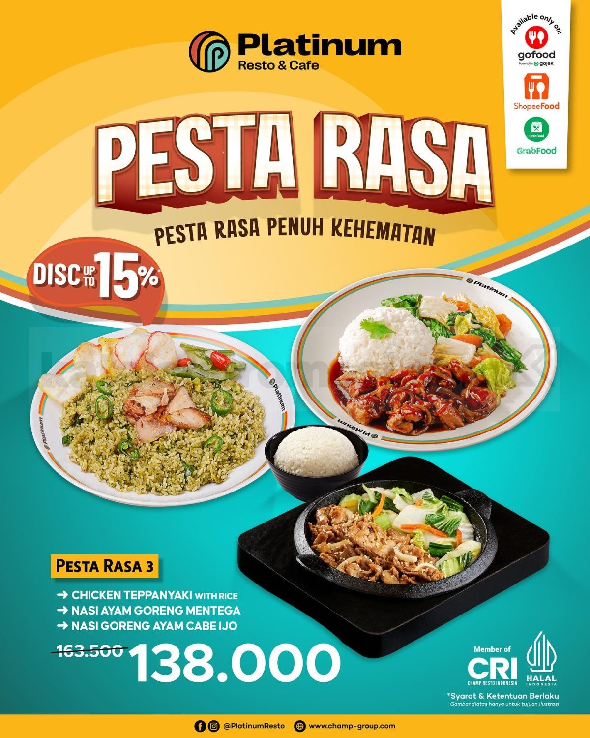 Promo Platinum Resto & Cafe Online Delivery Menu favorit Diskon hingga 16% 3