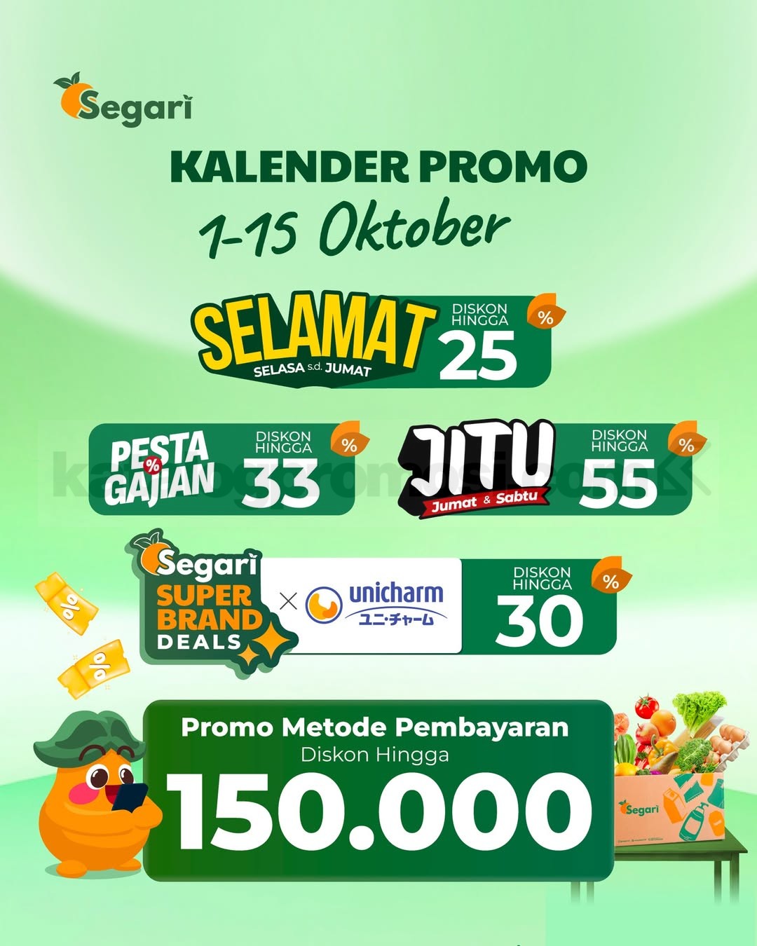 Kalender Promo Segari 1-15 Oktober 2025