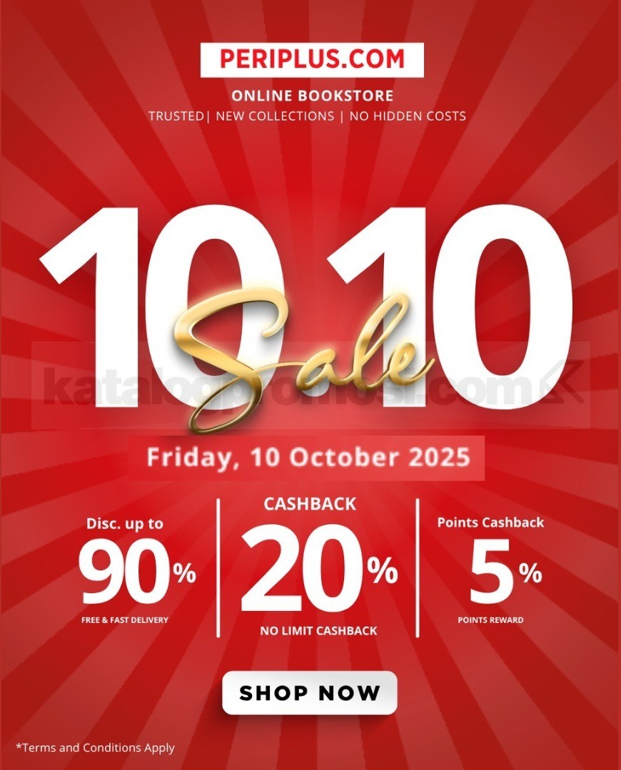 Periplus 10.10 Sale Diskon hingga 90% + Cashback 20% No Limit 