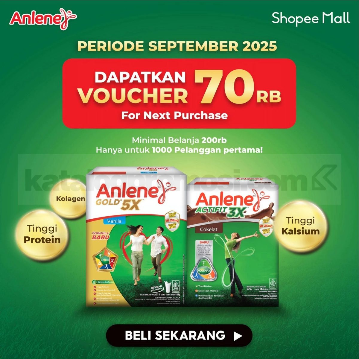 Promo Anlene di Shopee dapatkan Voucher Potongan 70K! 