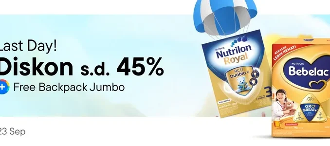Promo Danone di Blibli Diskon hingga 45% + GRATIS Backpack Jumbo