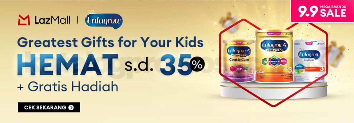 Promo Enfagrow di LazMall 9.9 Hemat hingga 35% + Gratis Hadiah