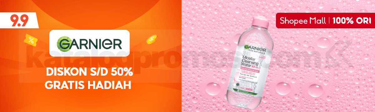 Promo Garnier di Shopee 9.9 Diskon hingga 50% + Gratis Hadiah