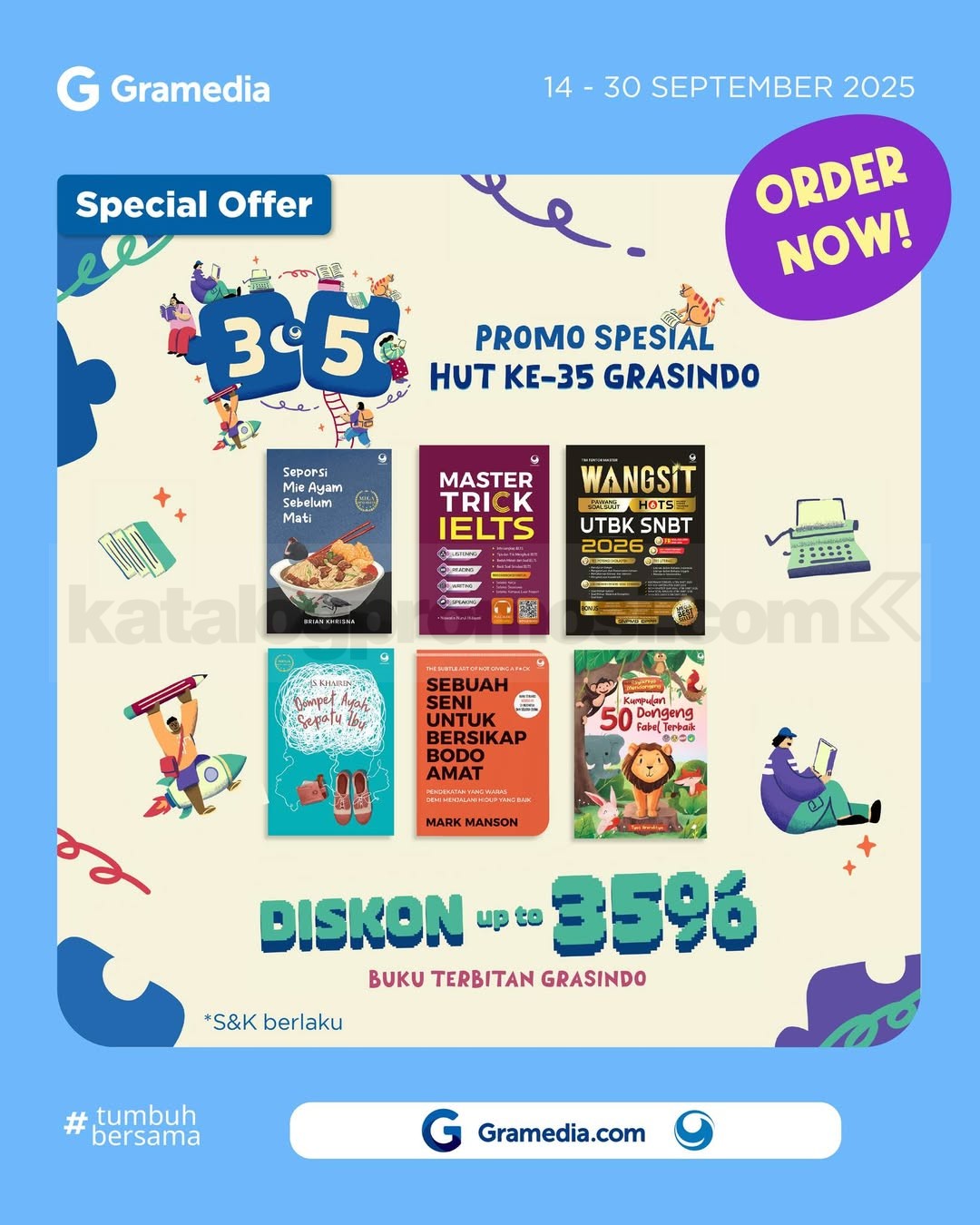 Promo Gramedia Spesial HUT Grasindo Diskon hingga 35%