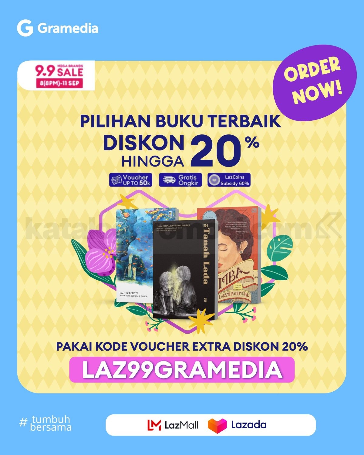 Promo Gramedia di Lazada 9.9 Sale EXTRA DISKON 20%!