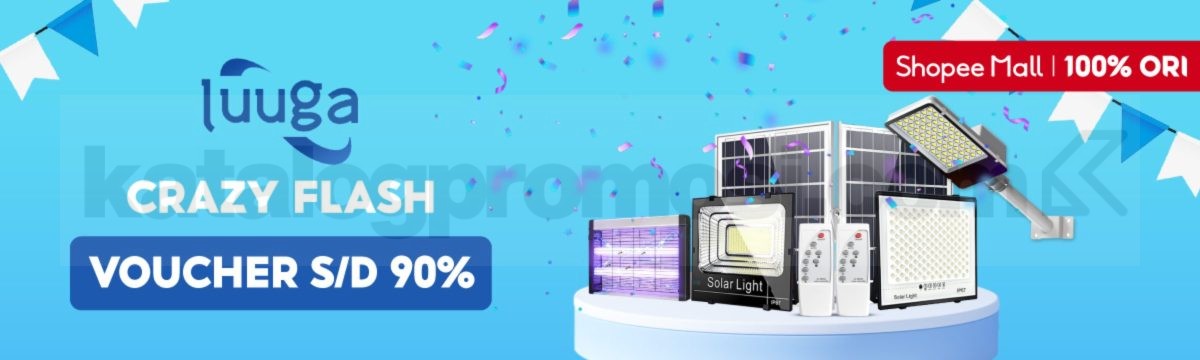 Promo LUUGA di Shopee CRAZY FLASH VOUCHER 90%!